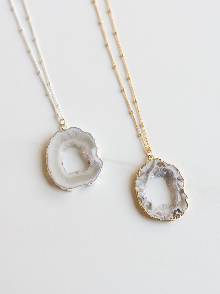 Mini Geode Agate Necklace
