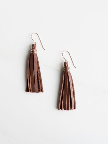 Leather Tassel Earrings