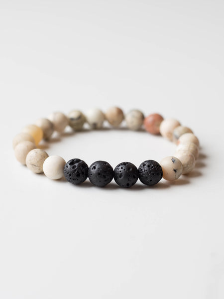 White African Opal + Lava Bracelet