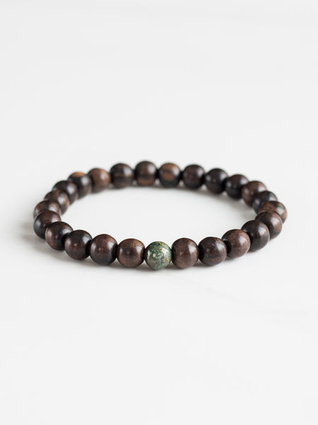 Wood + Malachite Bracelet